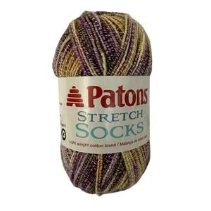 Patons Stretch Socks Yarn Cotton Blend "Plum" #31306